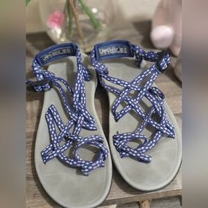 Stylish Navy Patterned Women's Sandals